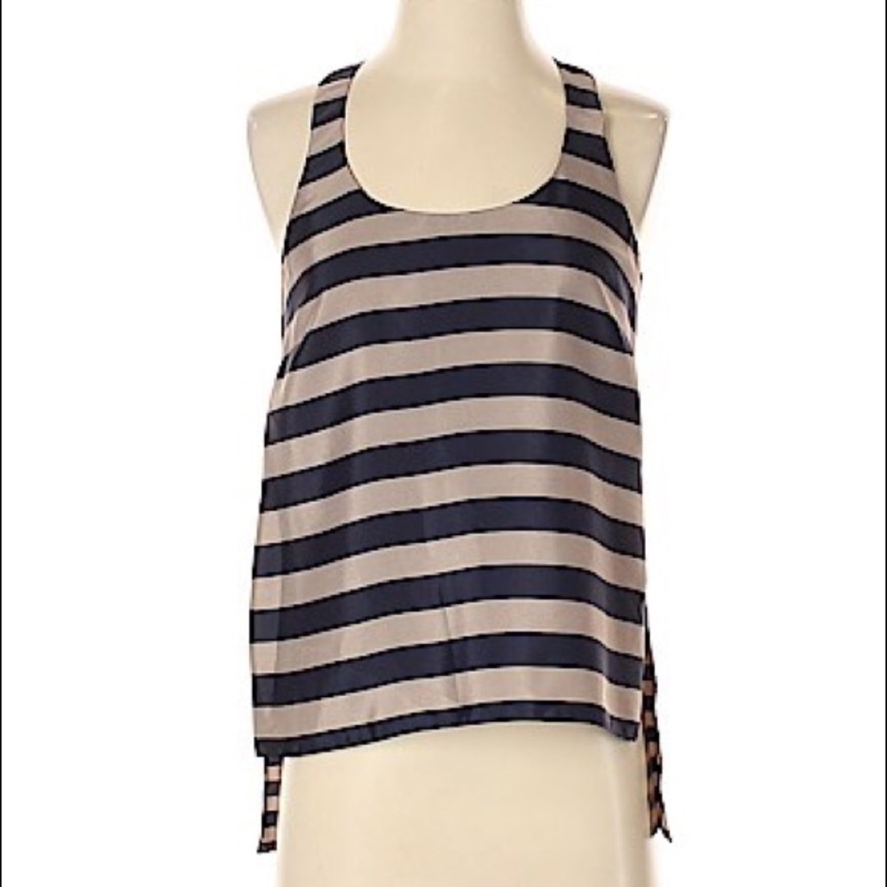 BCBG Striped Sleeveless Blouse Size L-Never Worn!